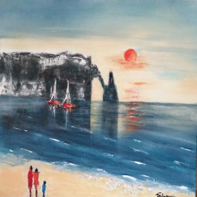 Anita Voloir Etretat 40x40